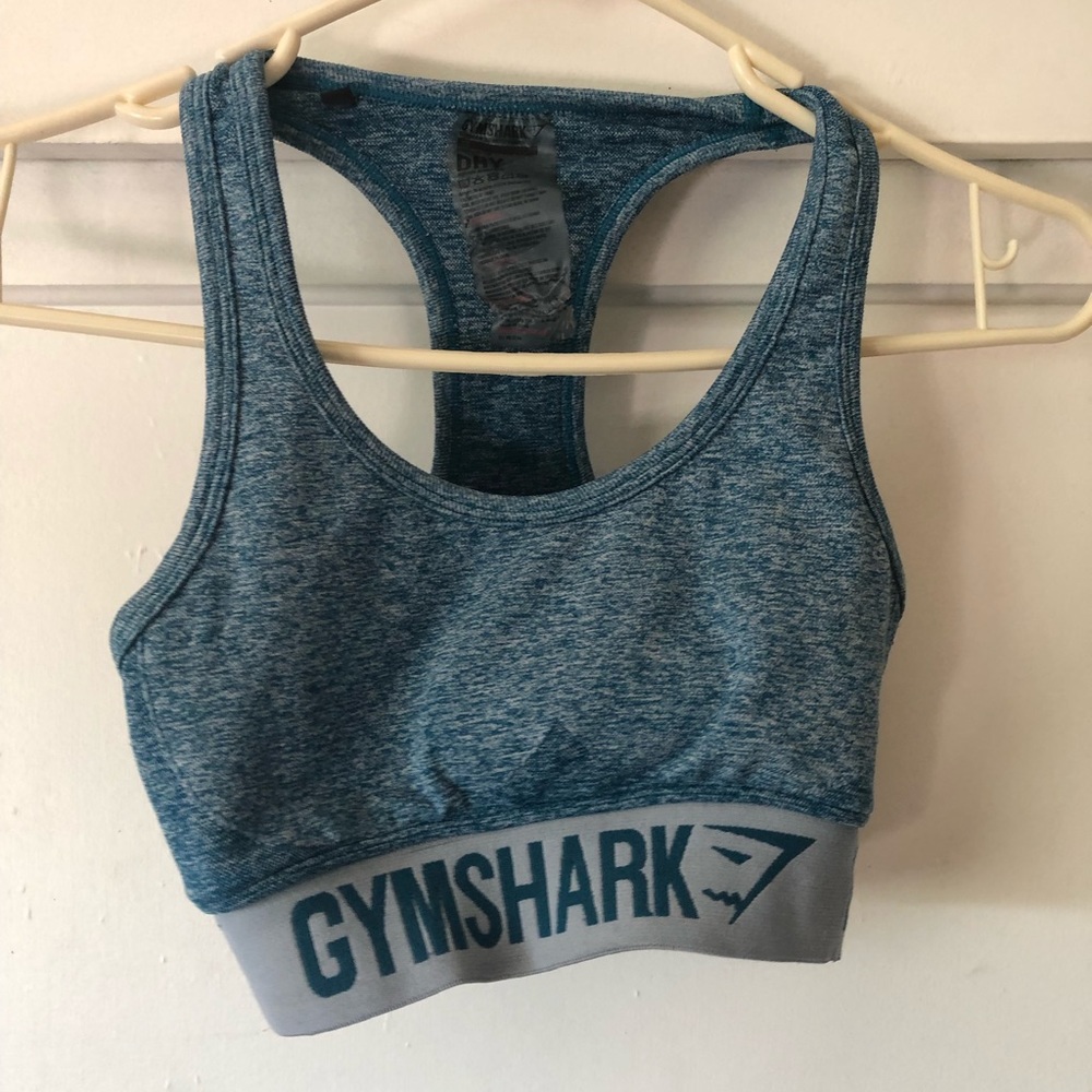 Gym shark flex sports bra/ deep real/ ice blue